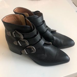 Western-Style Faux Leather Booties